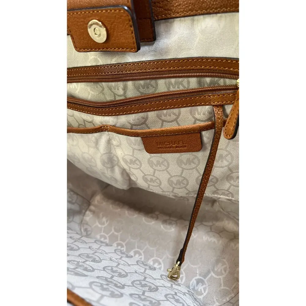 Michael Kors Hamilton Corn Husk Straw Tote Large Handbag
